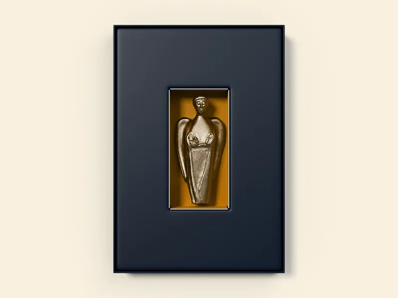 Geschenkkarton für den Bronzeengel