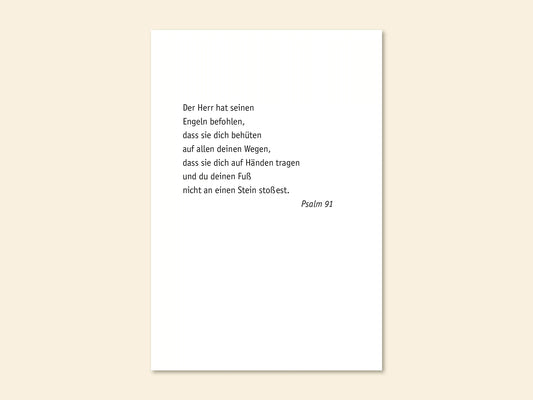 Begleitkarte zum Bronzeengel