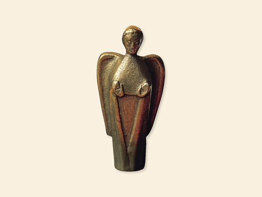 Bronzeengel mit Begleitkarte